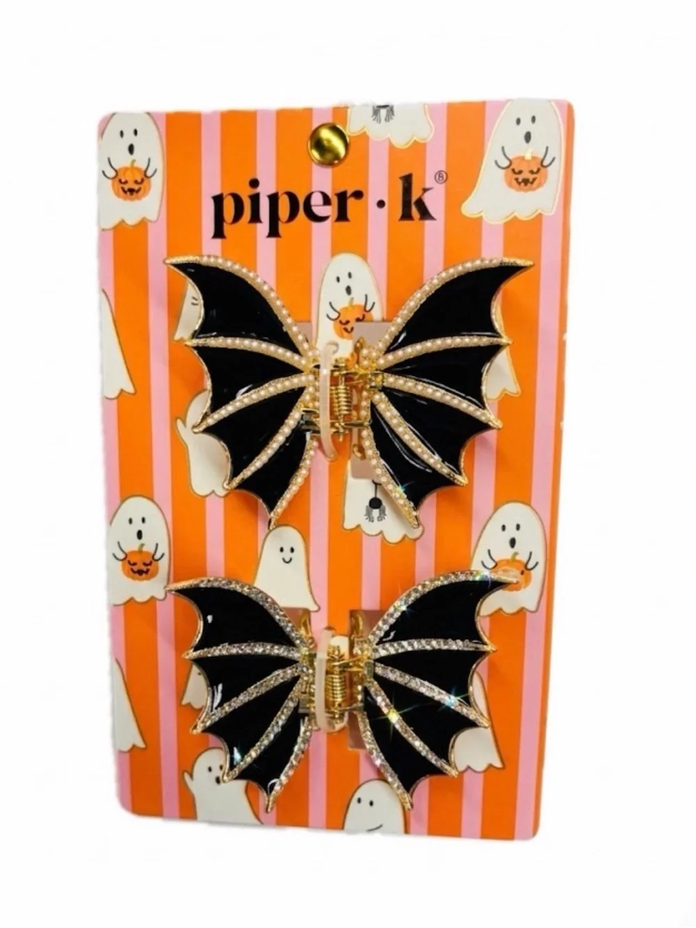 NWT ⚜️🖤⚜️ Piper K Enamel Bats Hair Claw Clip Set of 2